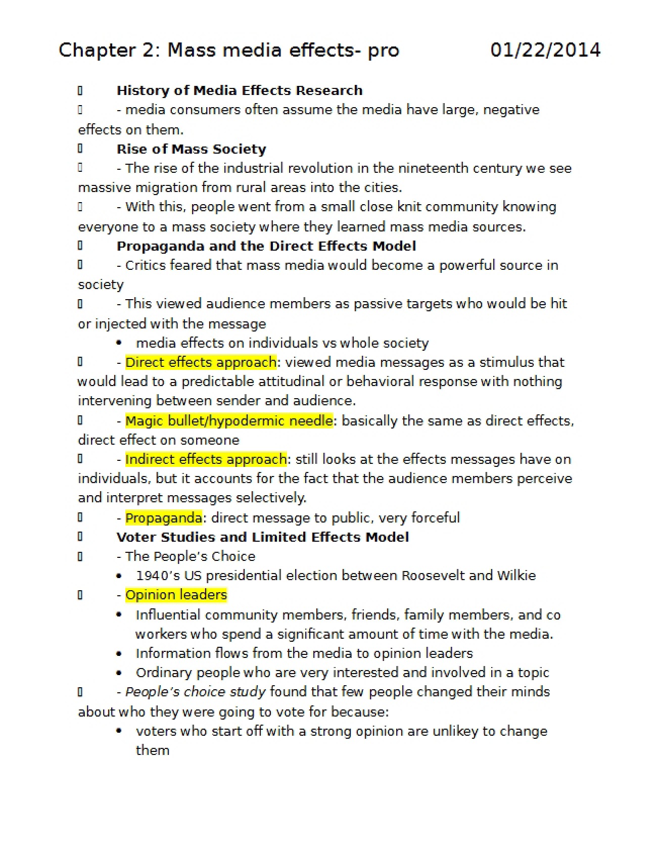 Mass Media Chapter Two