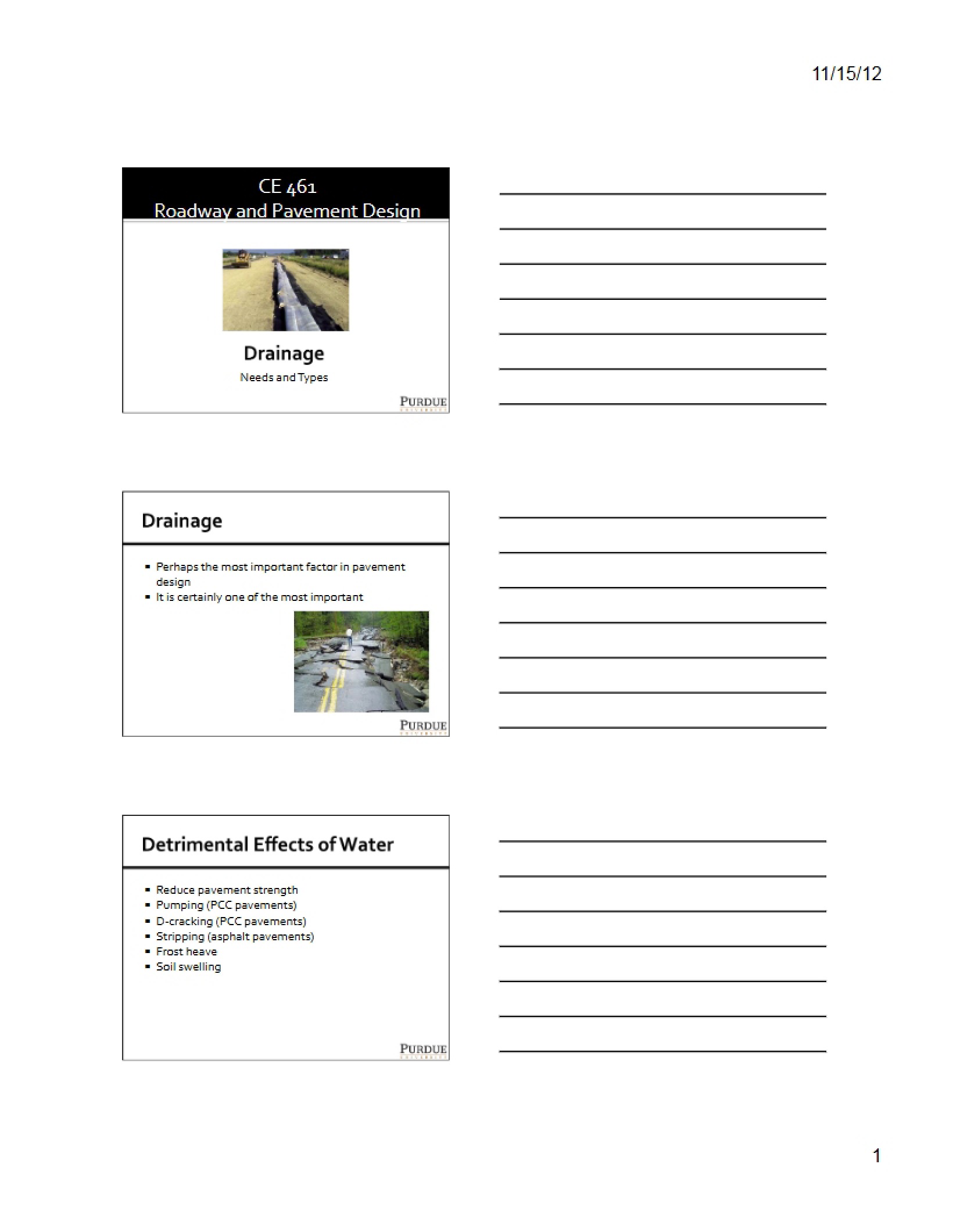 Design of Pavement and Roadways - CE 46100