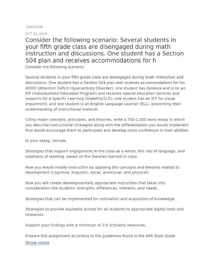 Instructional Strategies for Engaging Students with Diverse Needs