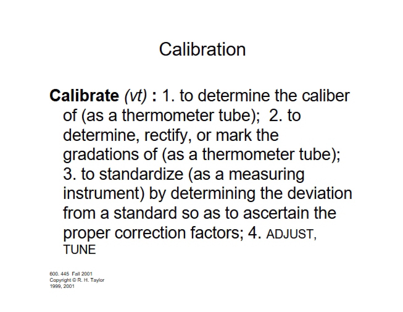 Calibration Techniques