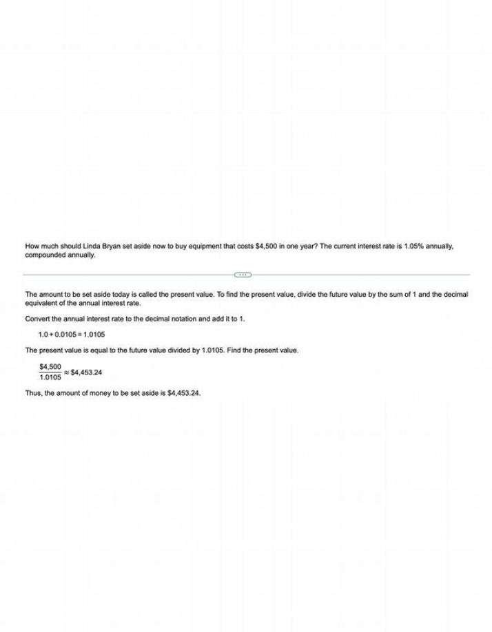 Calculating Present Value - Setting Aside $4,500