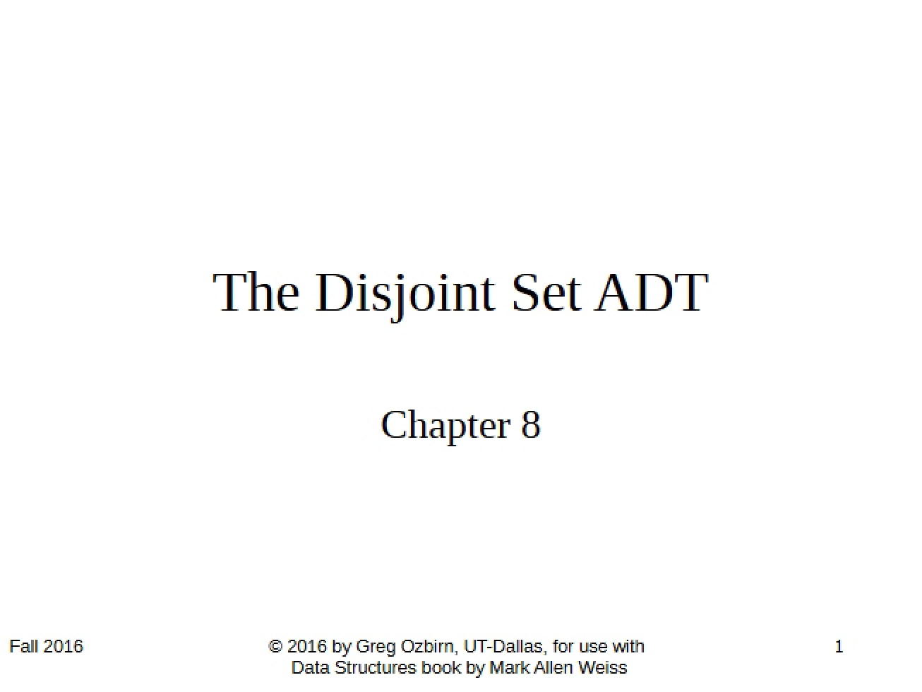 ADT for Disjoint Sets