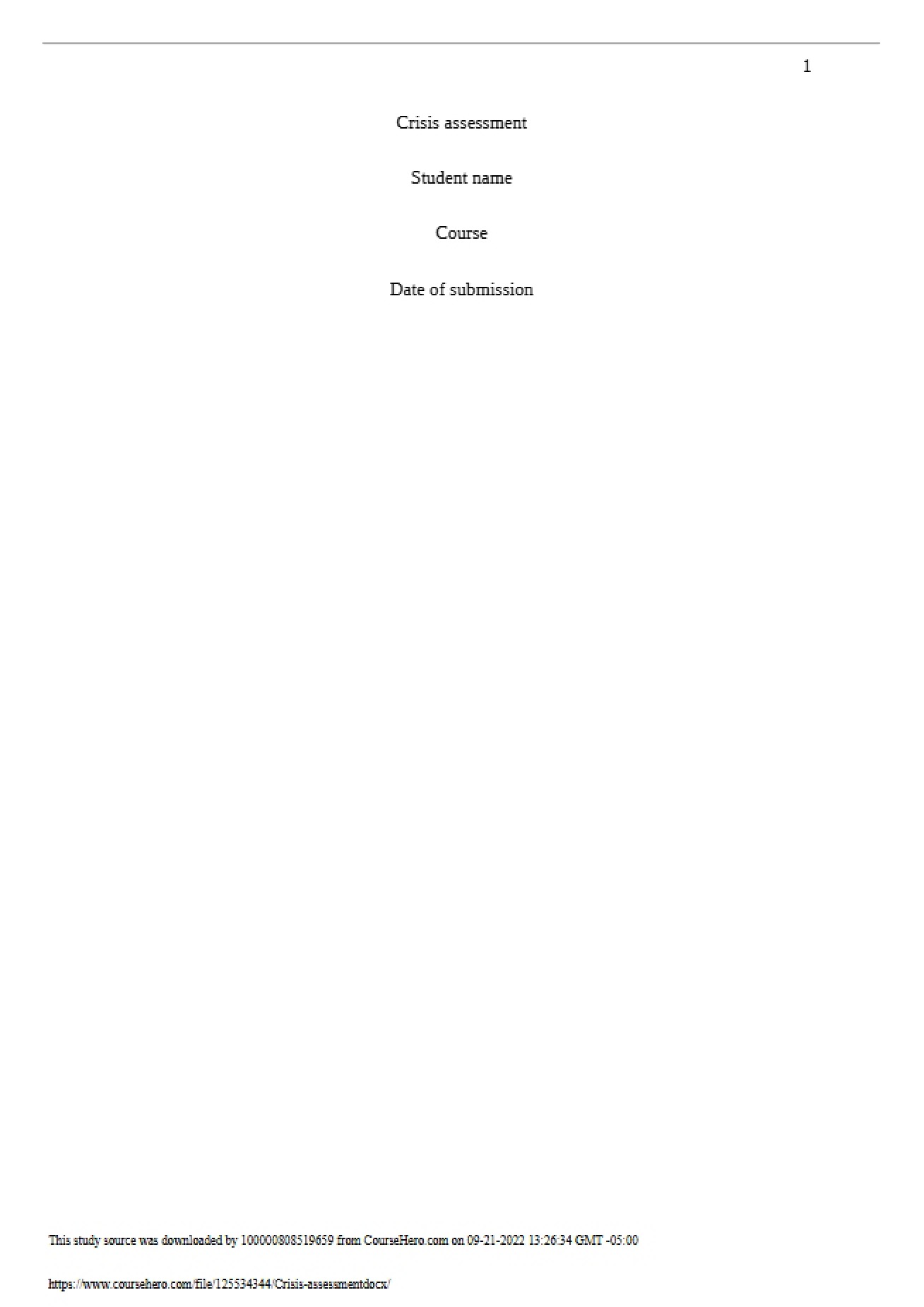 Assessing Crises