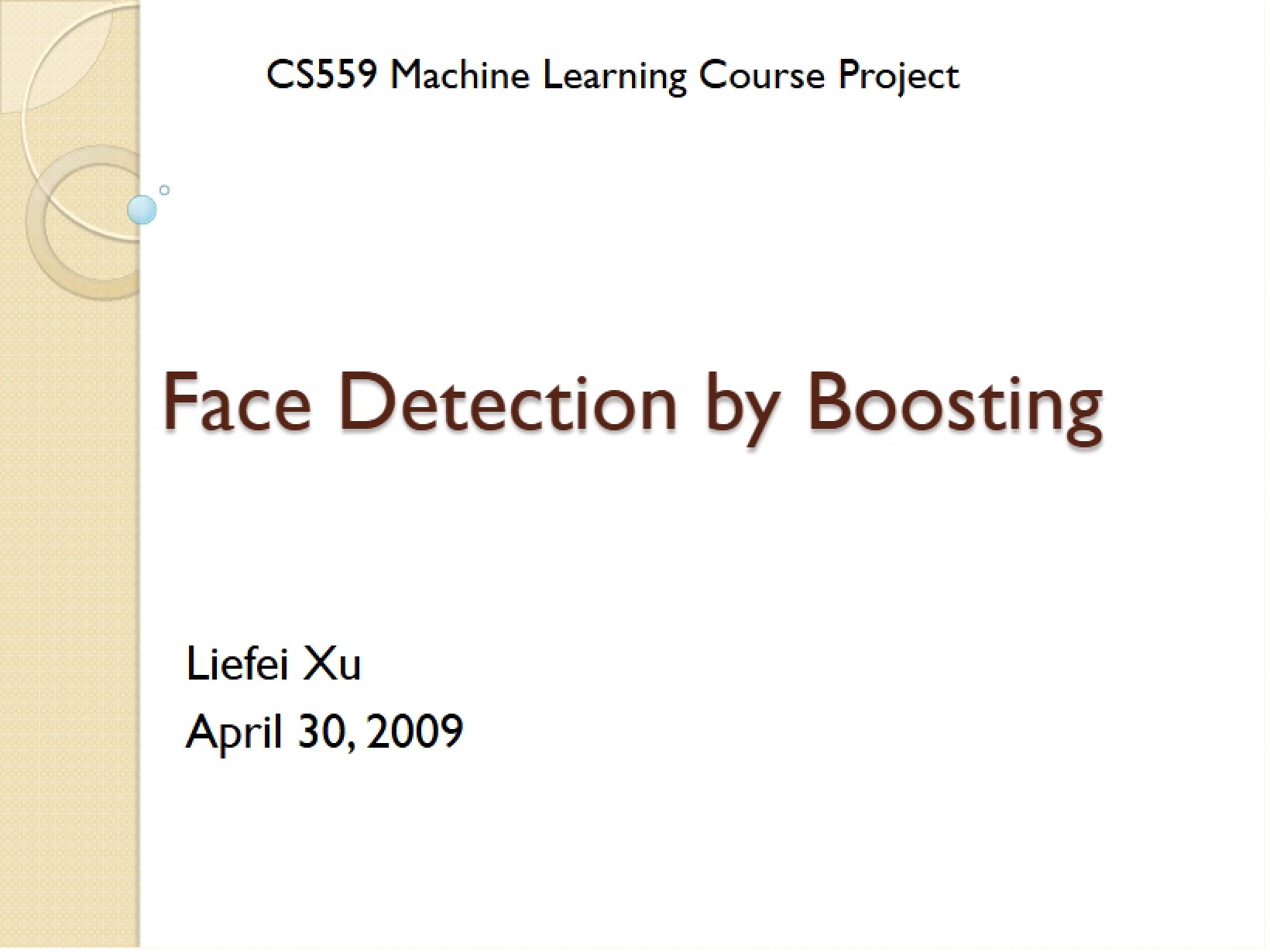 Face Detection using Boosting