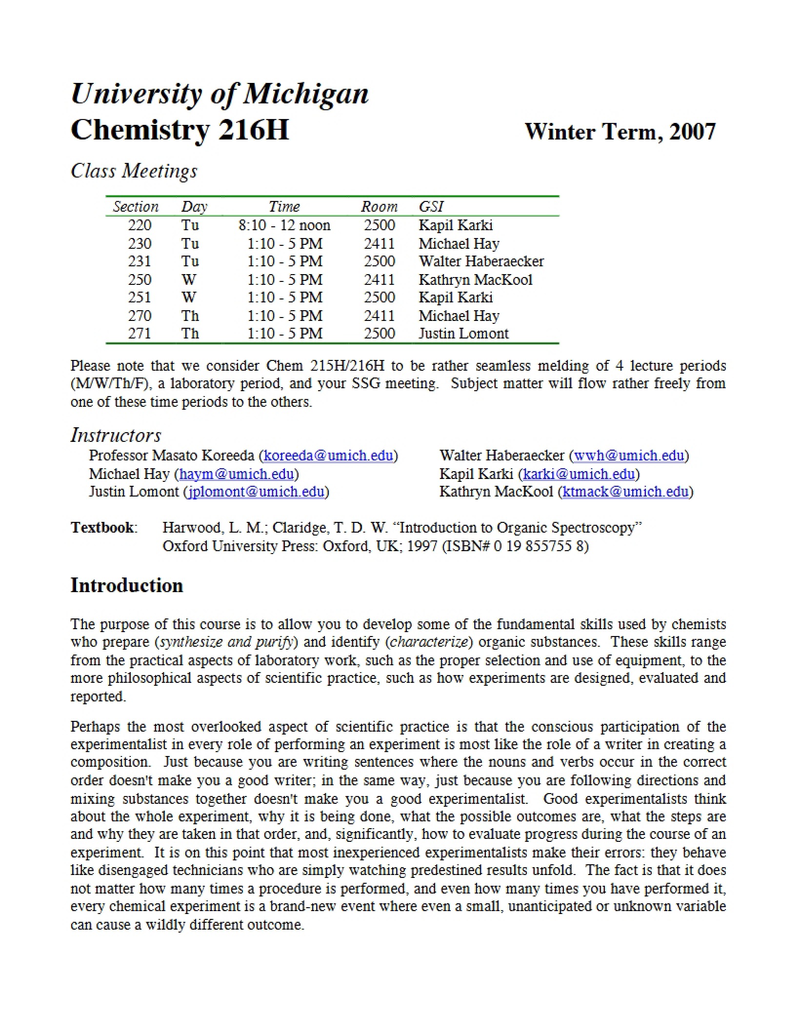 Course Syllabus