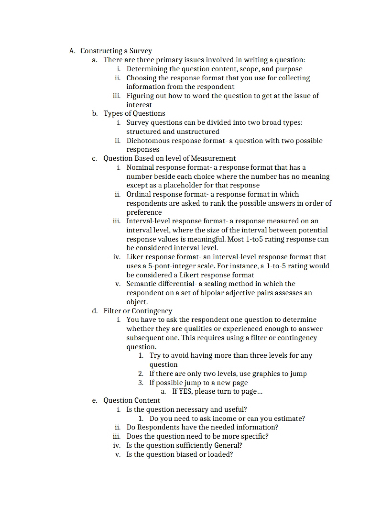 Survey Construction Techniques