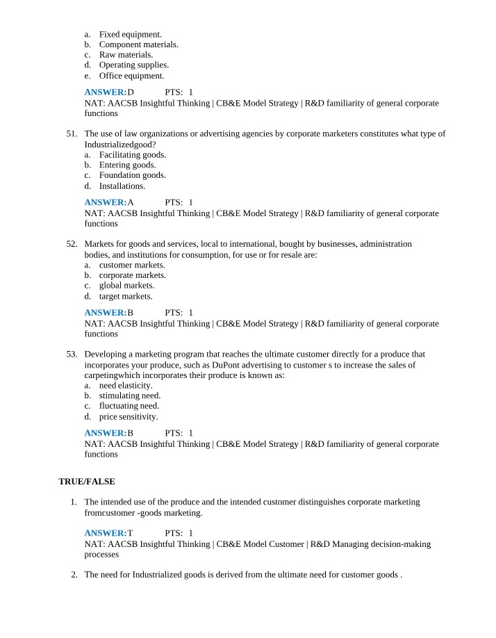 Key Concepts in Industrialized Goods and Corporate Markets