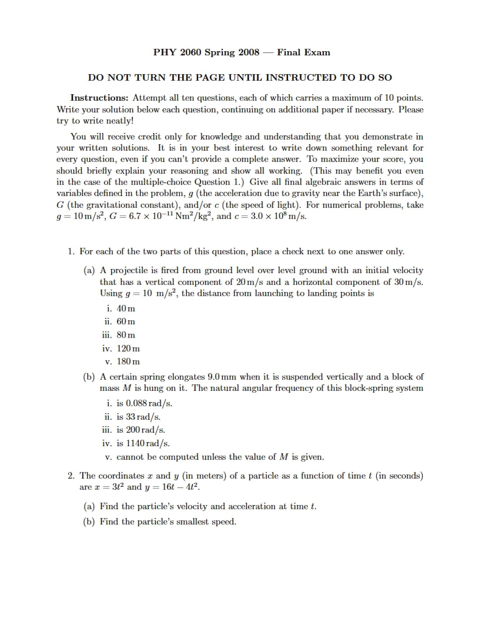 Examination Final