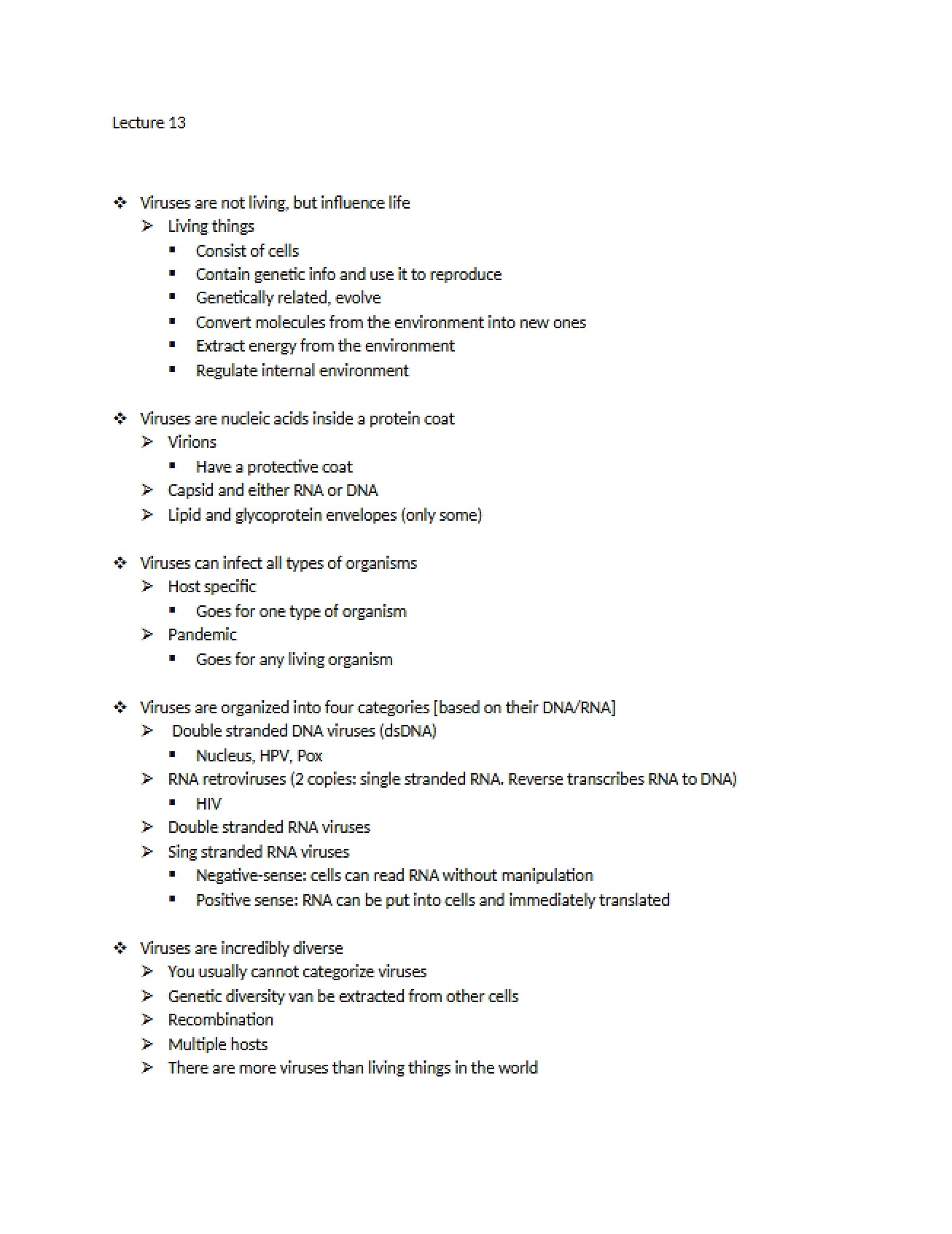 Biological Sciences II Lecture Thirteen
