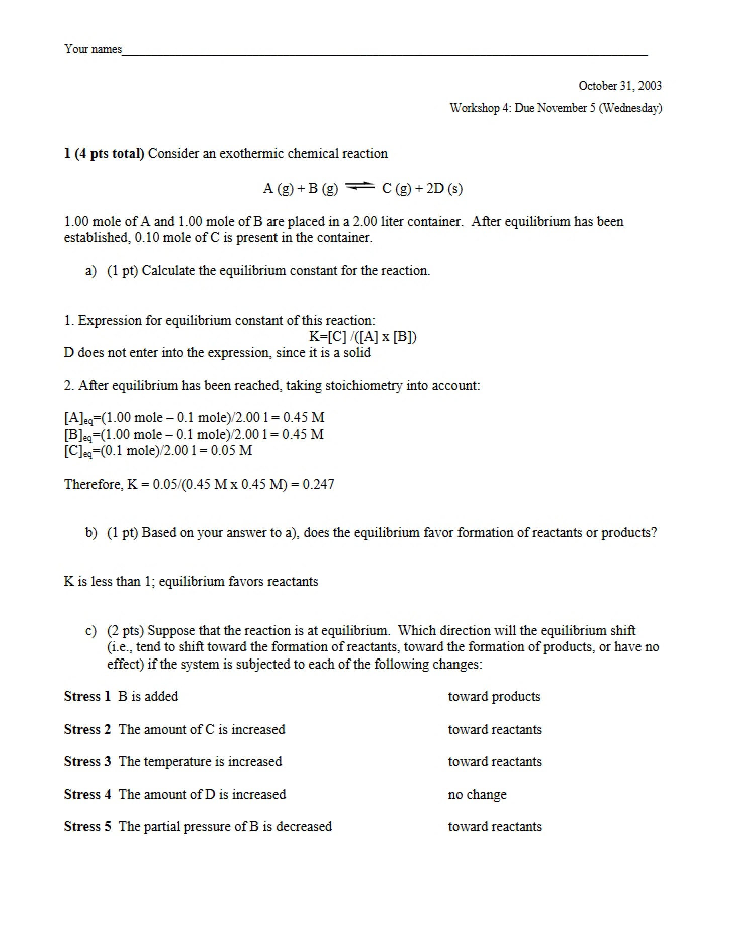 Workshop for CHEM 102