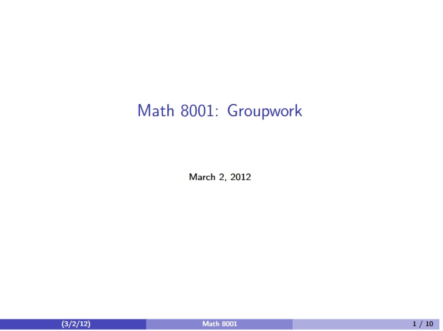 Group Assignment