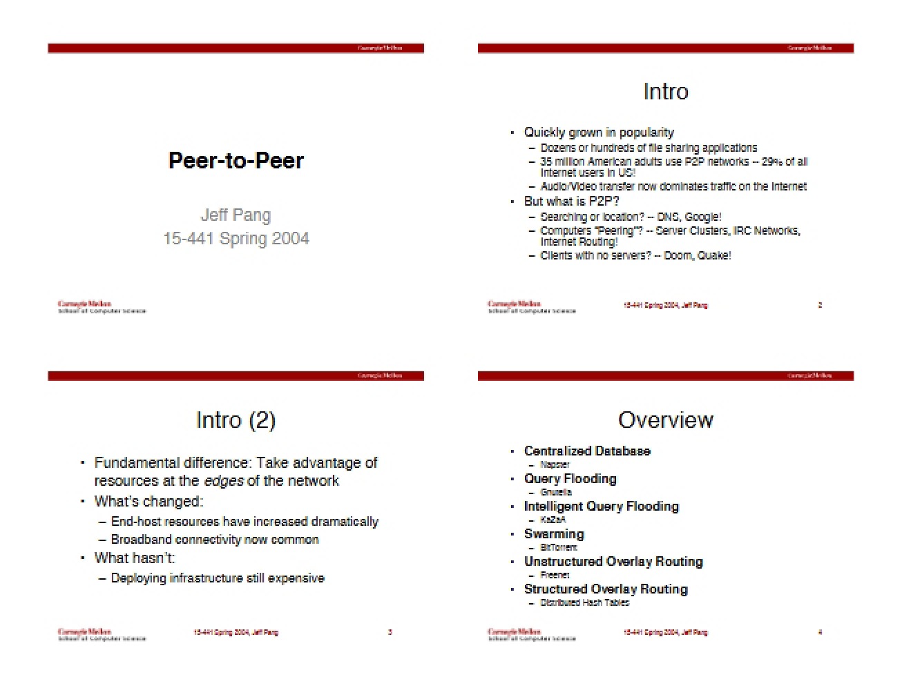 P2P Lecture Notes (2004-04-22)