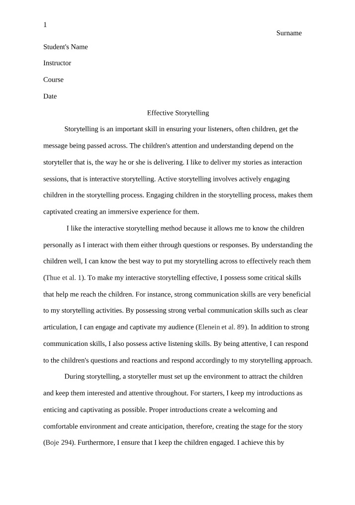 Engaging Children through Interactive Storytelling