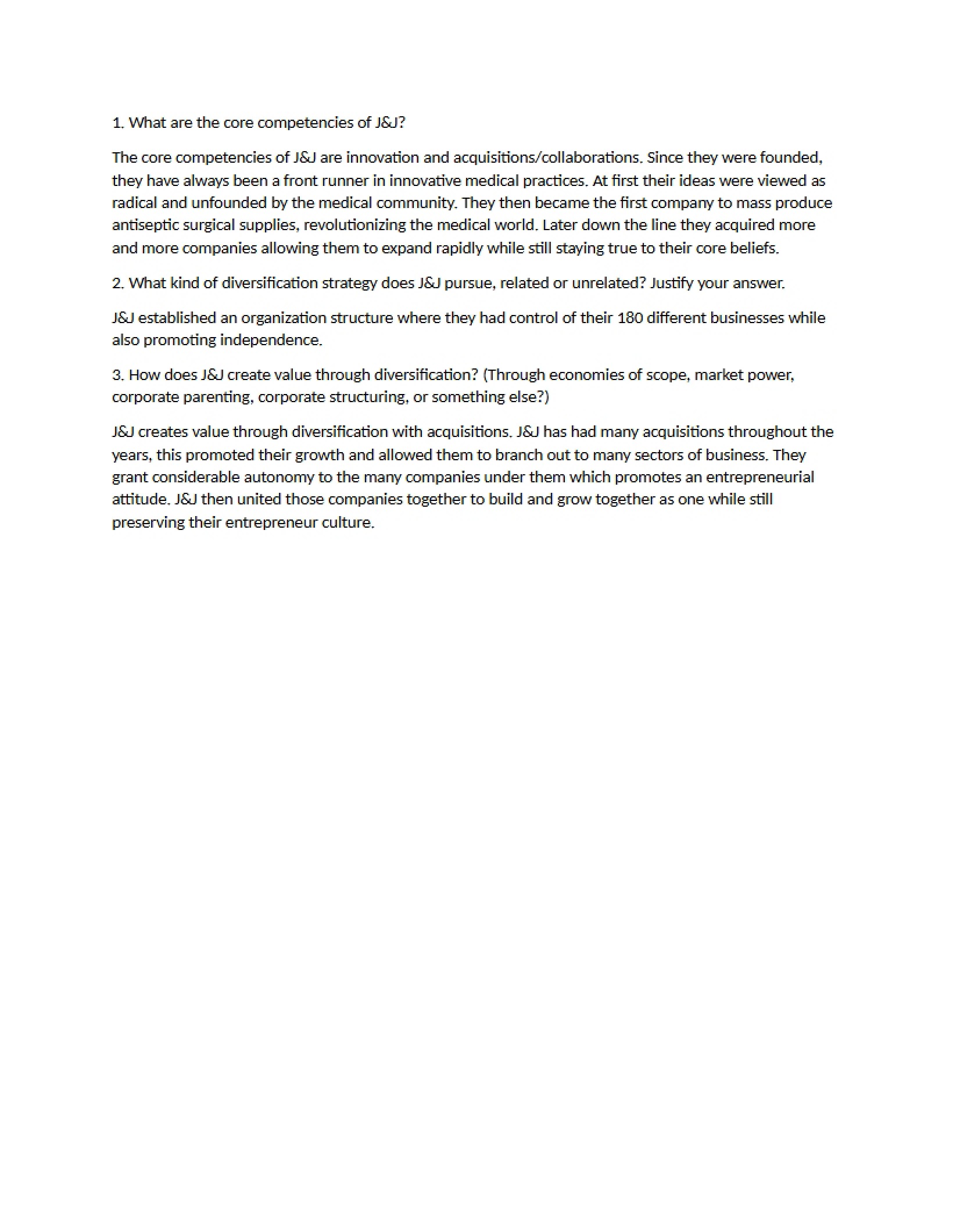 JNJ Case Study