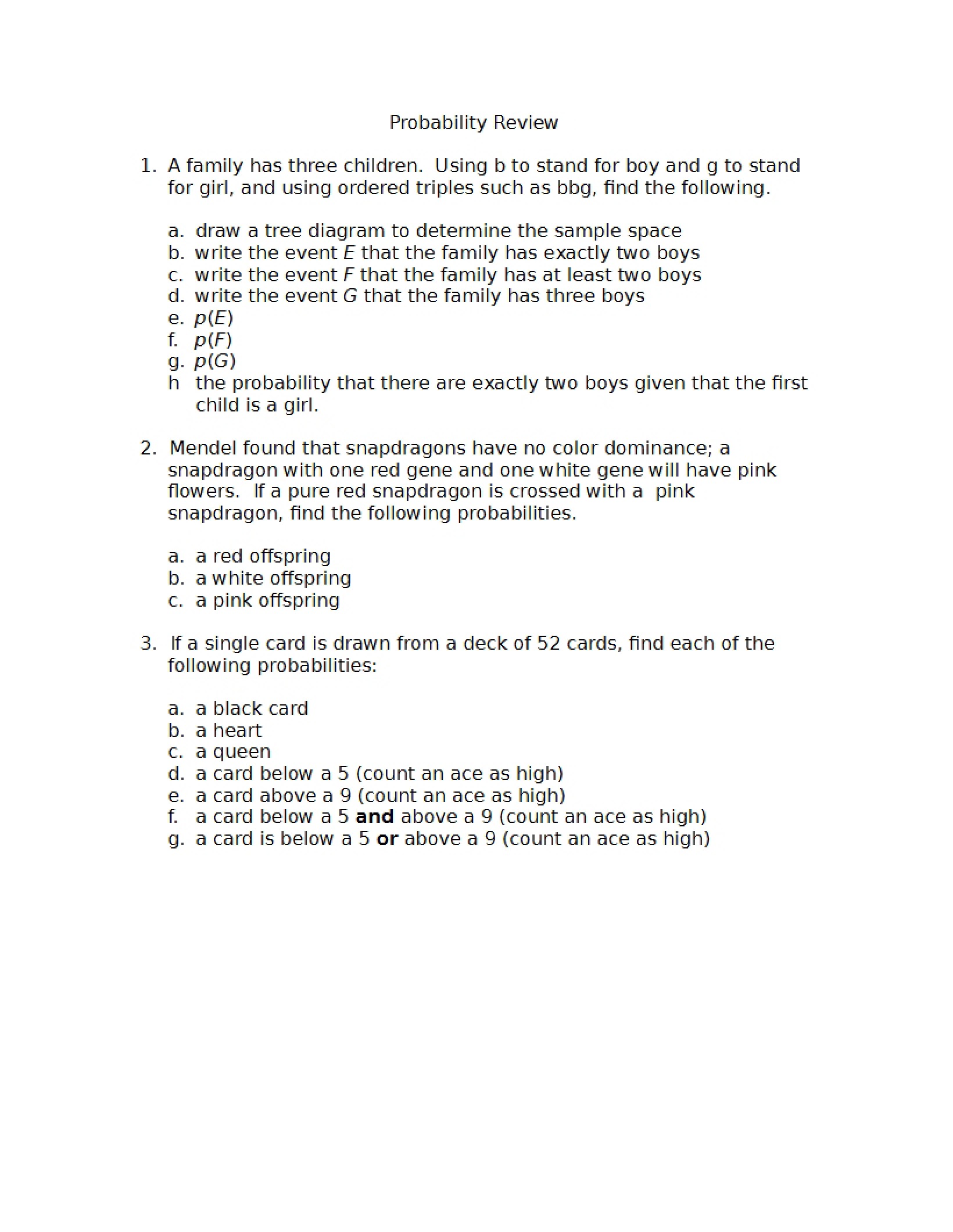 Review of Probability