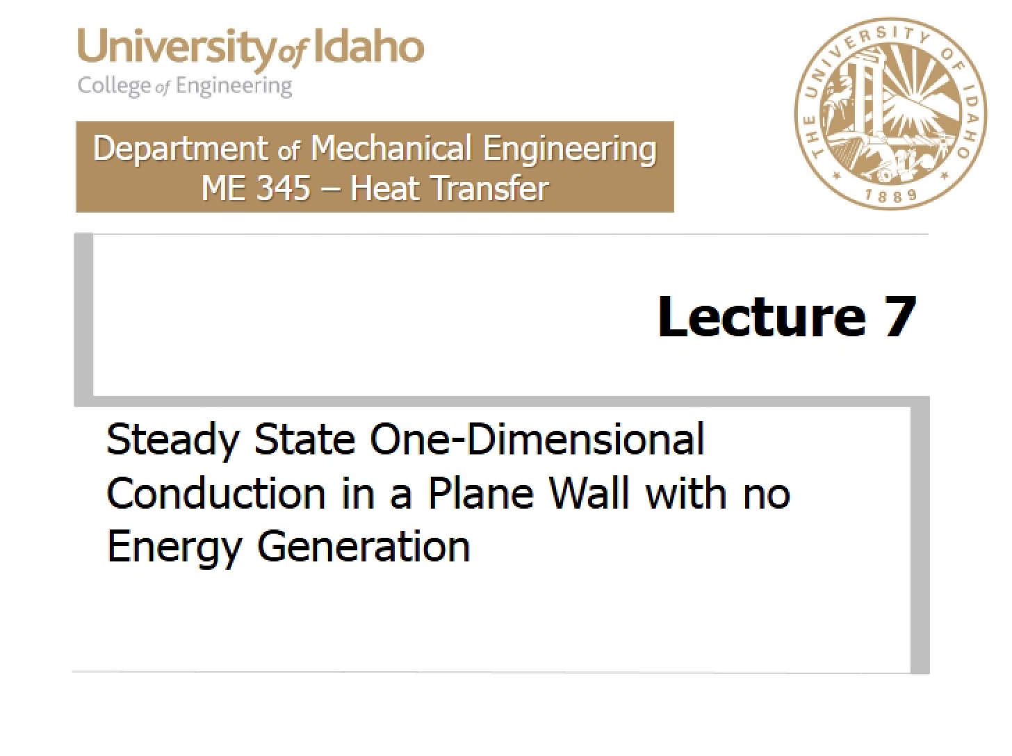 Plane Wall Conduction in 1D (07P)