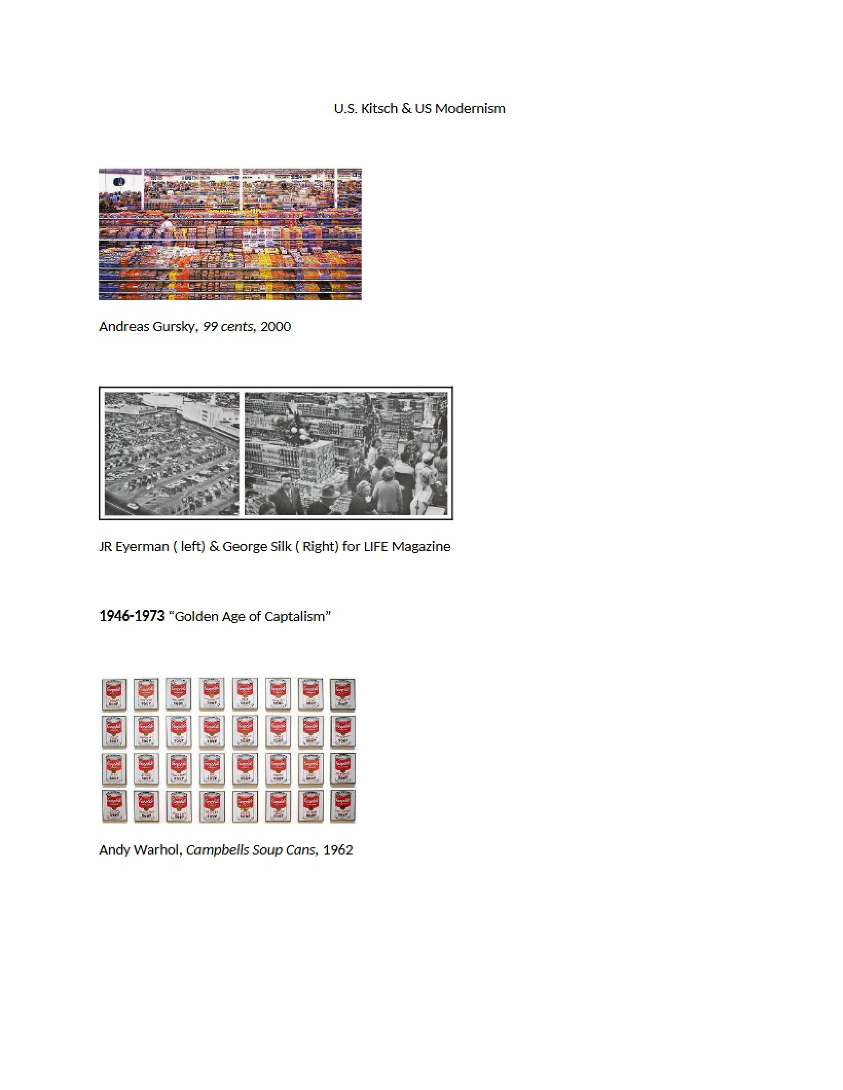 US Modernism and Kitsch