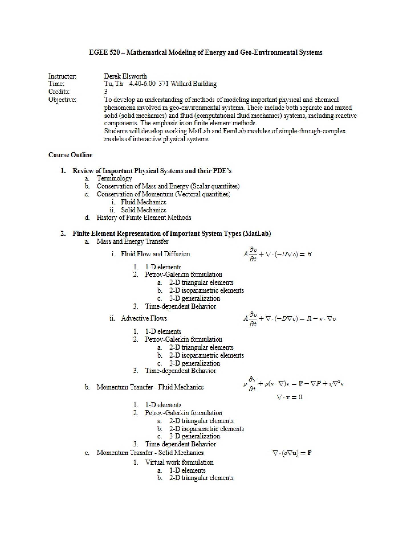 Geo-Environmental and Energy Systems Mathematical Modeling