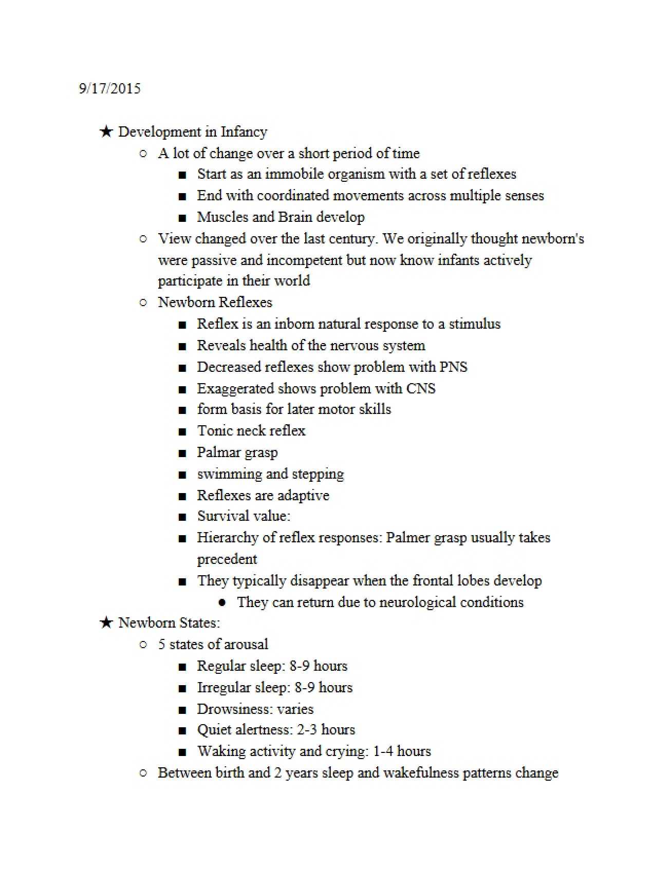 Stages of Development in Infancy