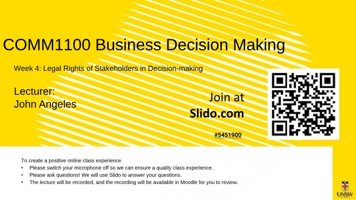 Business Decision Making - Legal Rights of Stakeholders
