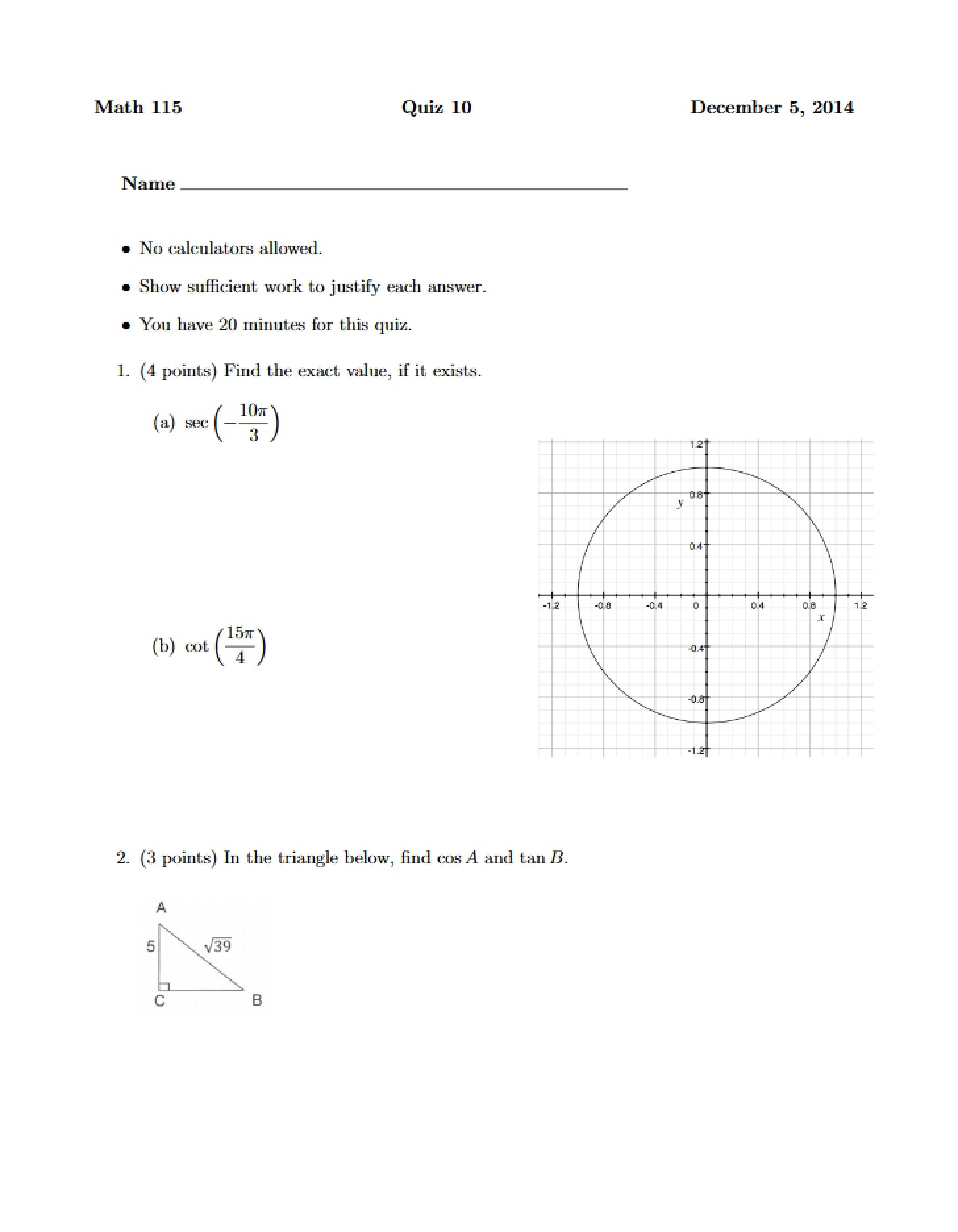 Quiz Ten