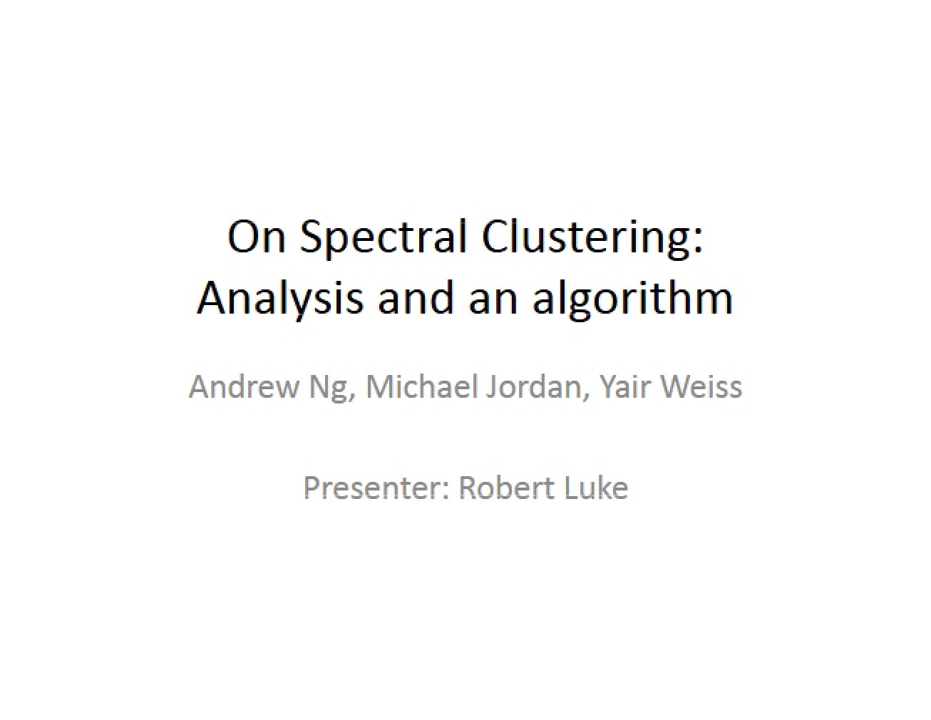 Algorithmic Analysis
