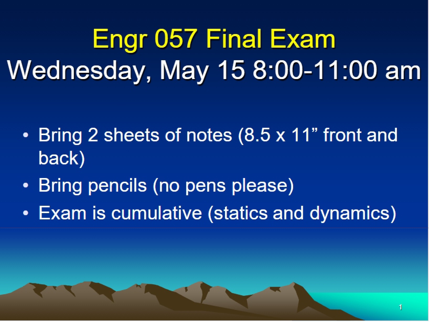 MWF Review for Final Exam