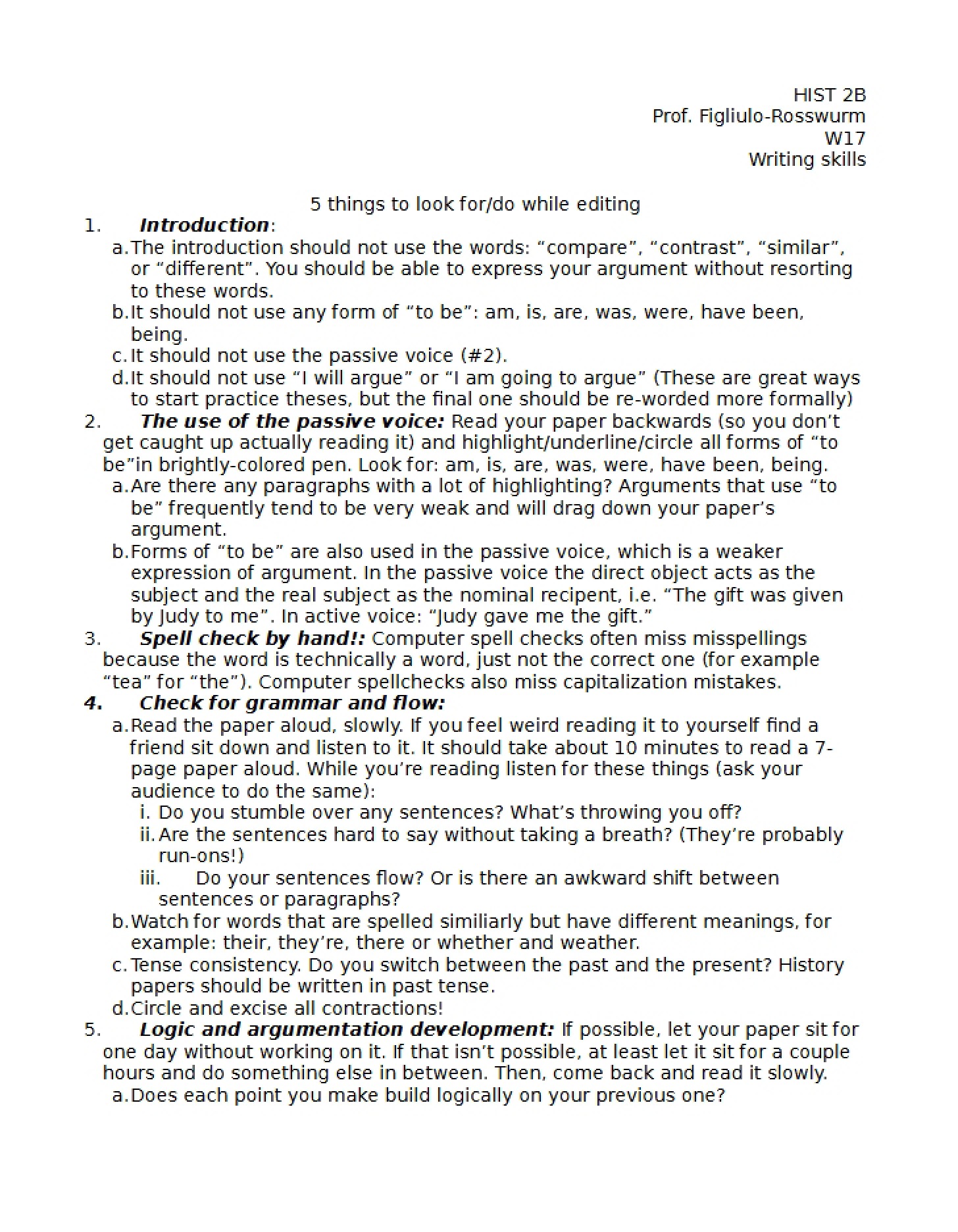 Guide to Self-Editing