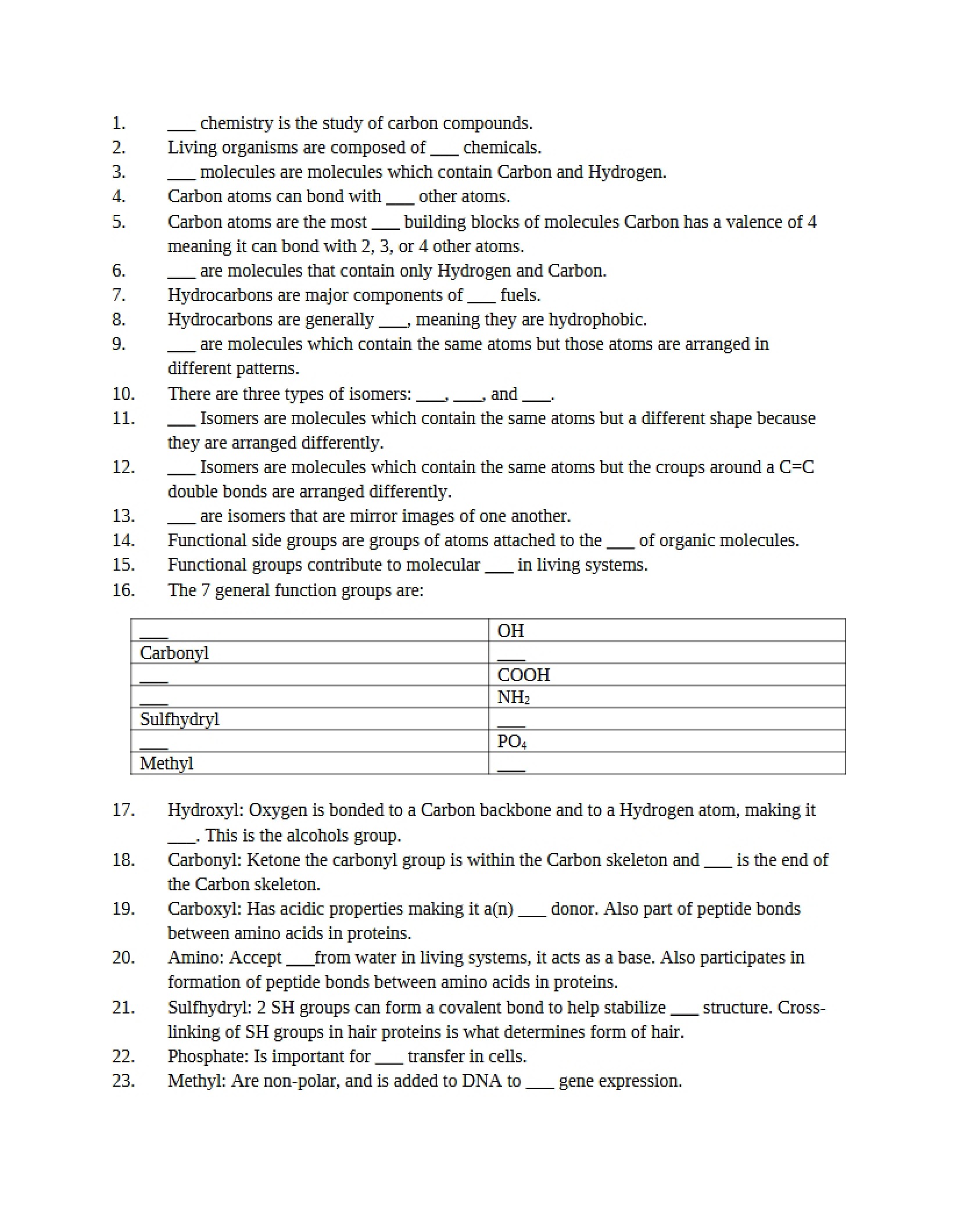 General Biology Study Guide