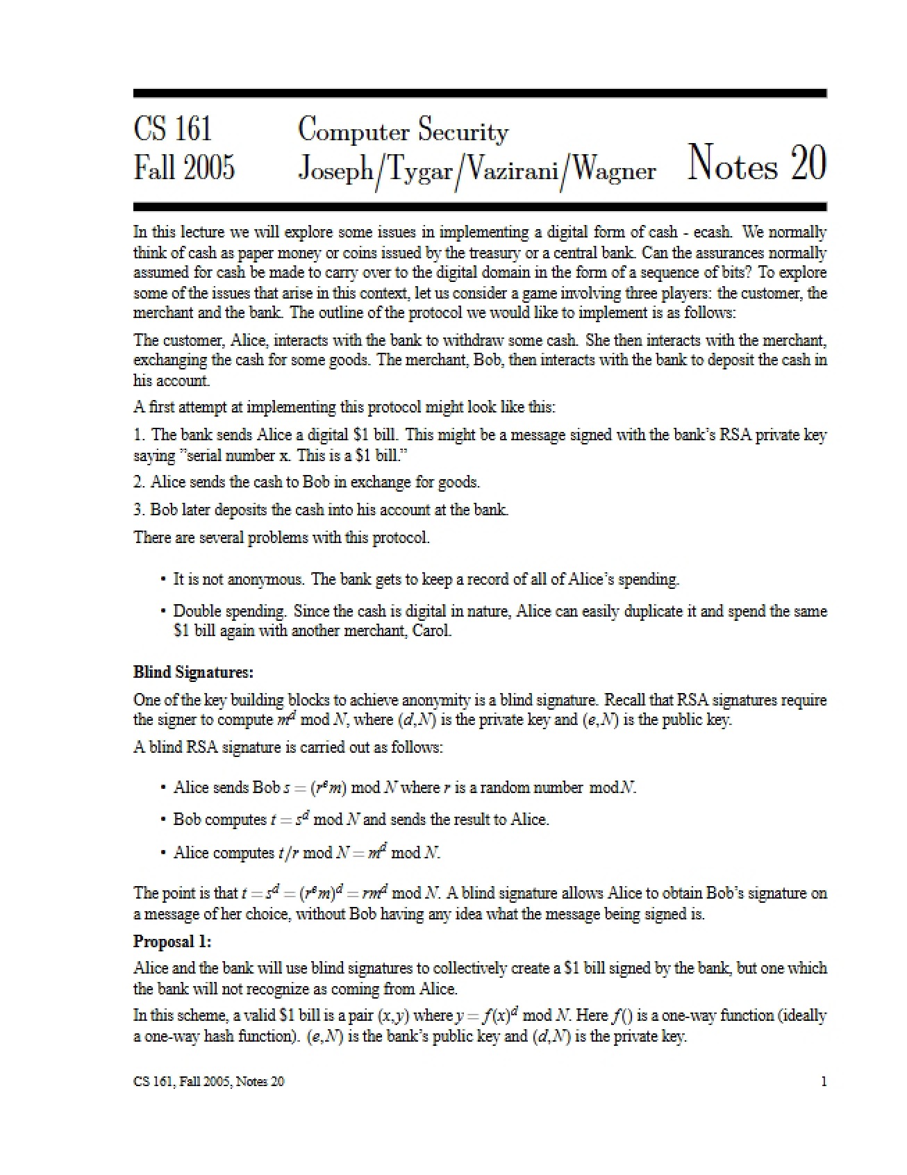 CS 161 Class Notes