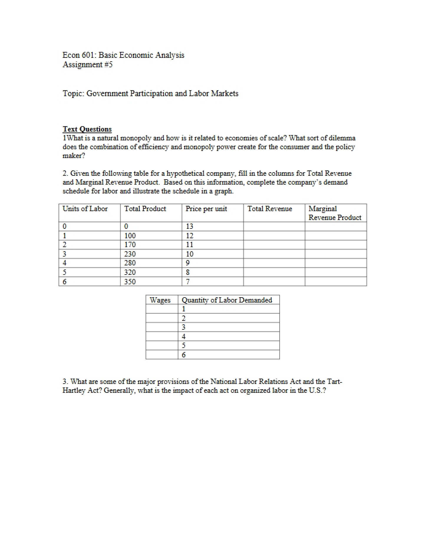 Course Assignment - ECON 6010