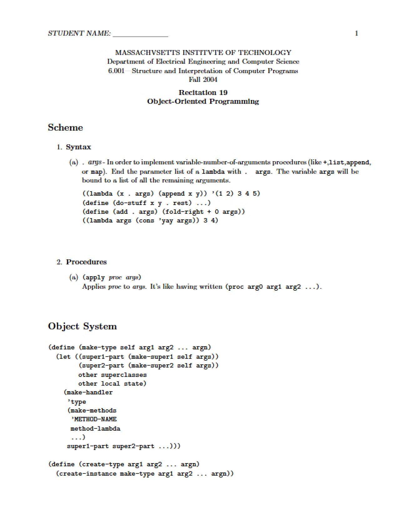 Interpretation and Object-Oriented Programming
