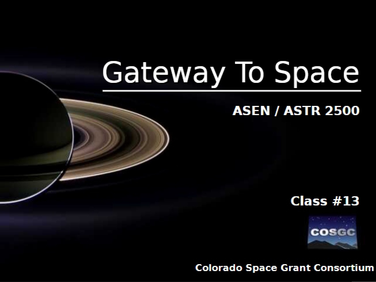 Thirteenth Class on Gateway to Space