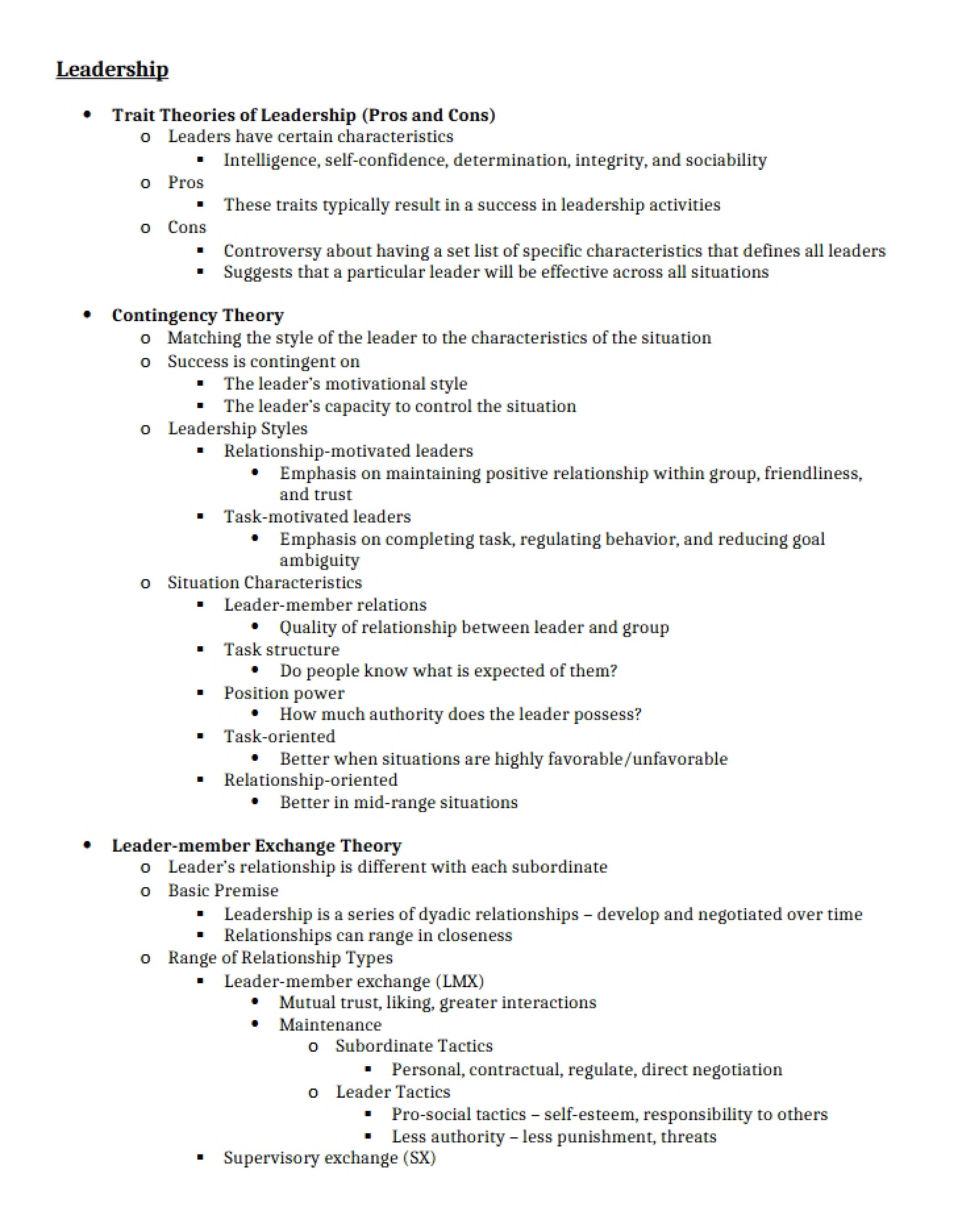 Leadership Concepts