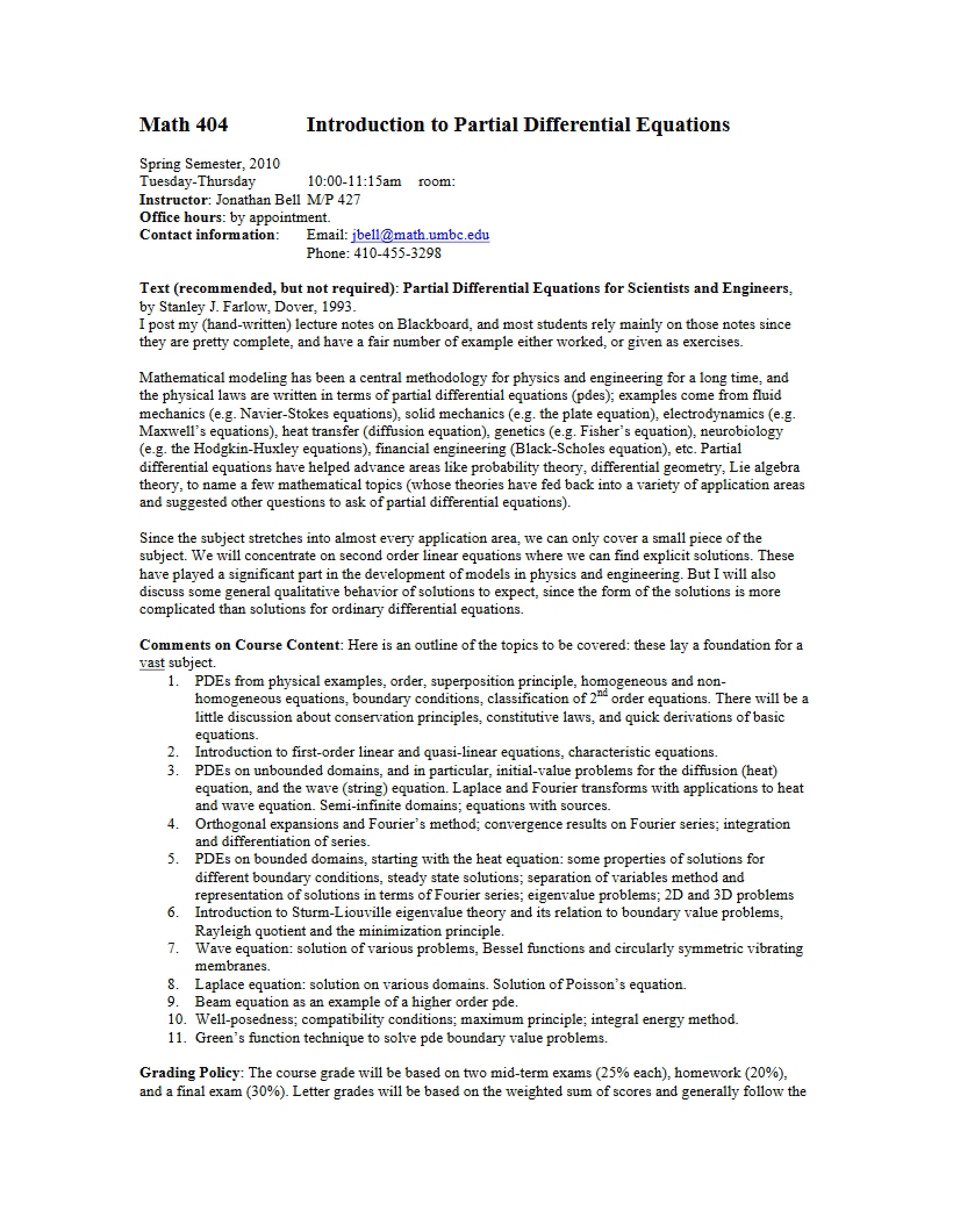 PDE Syllabus