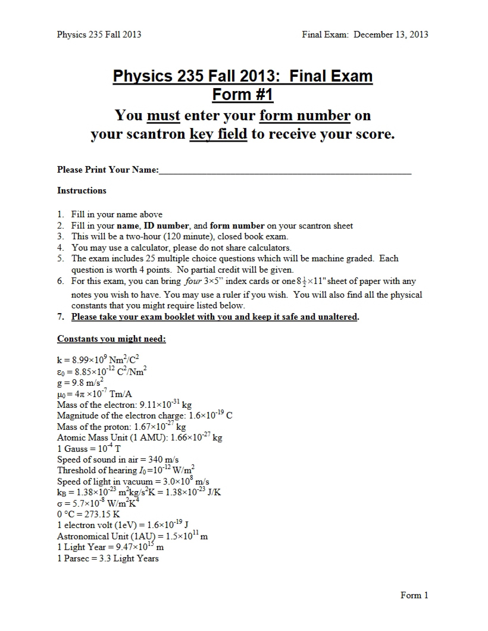 Final Exam (Fall 2013)