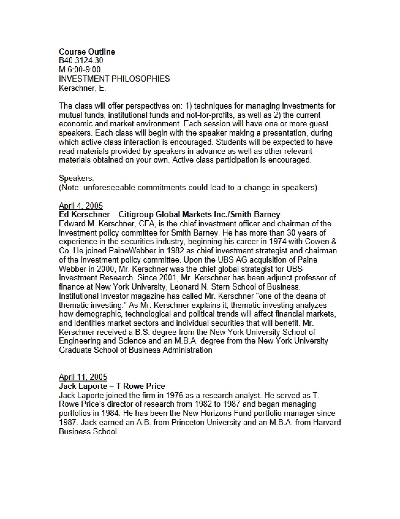 Outline for FINC-GB 3124