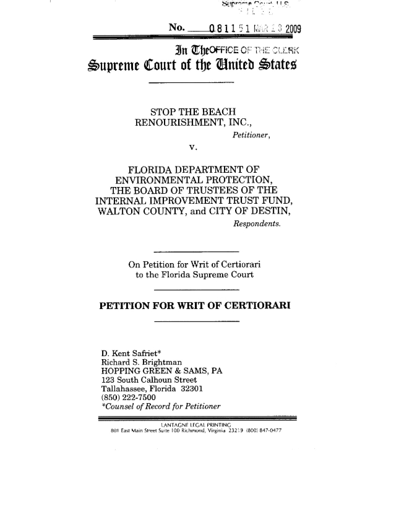 Certiorari Writ Petition