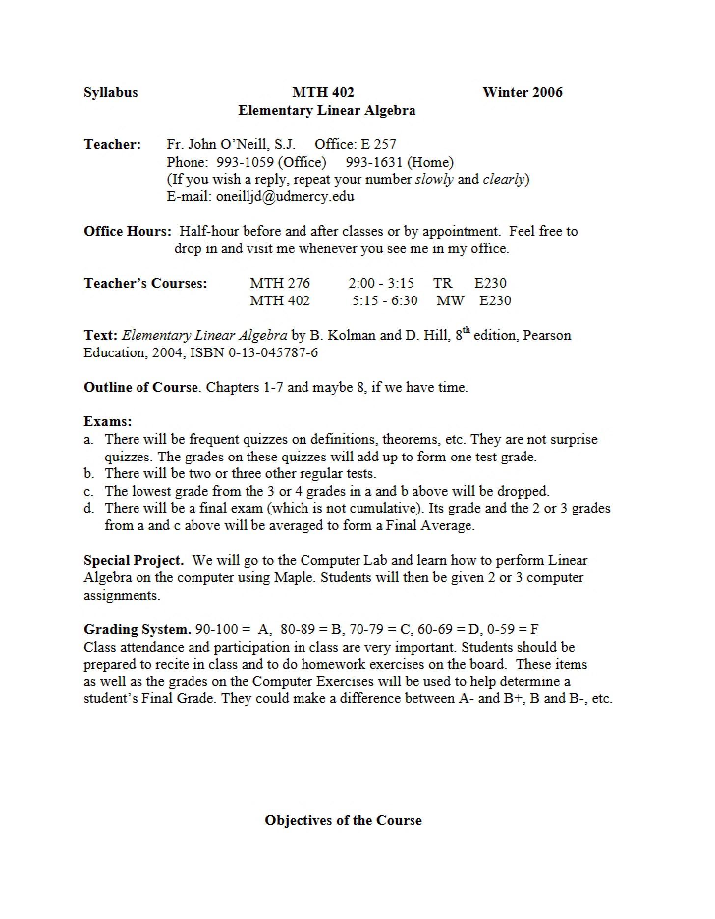 Course Outline