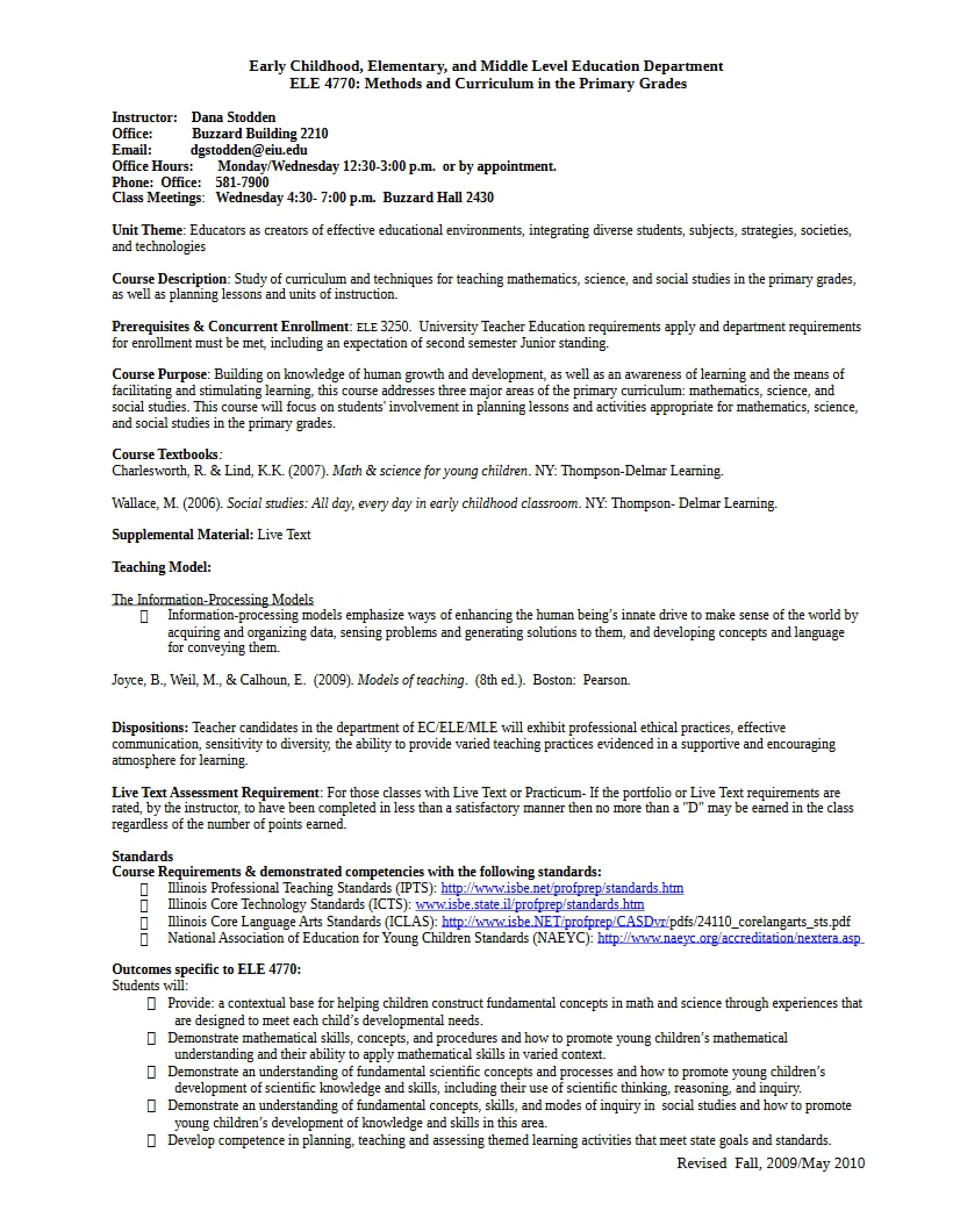 Syllabus - 13 Pages