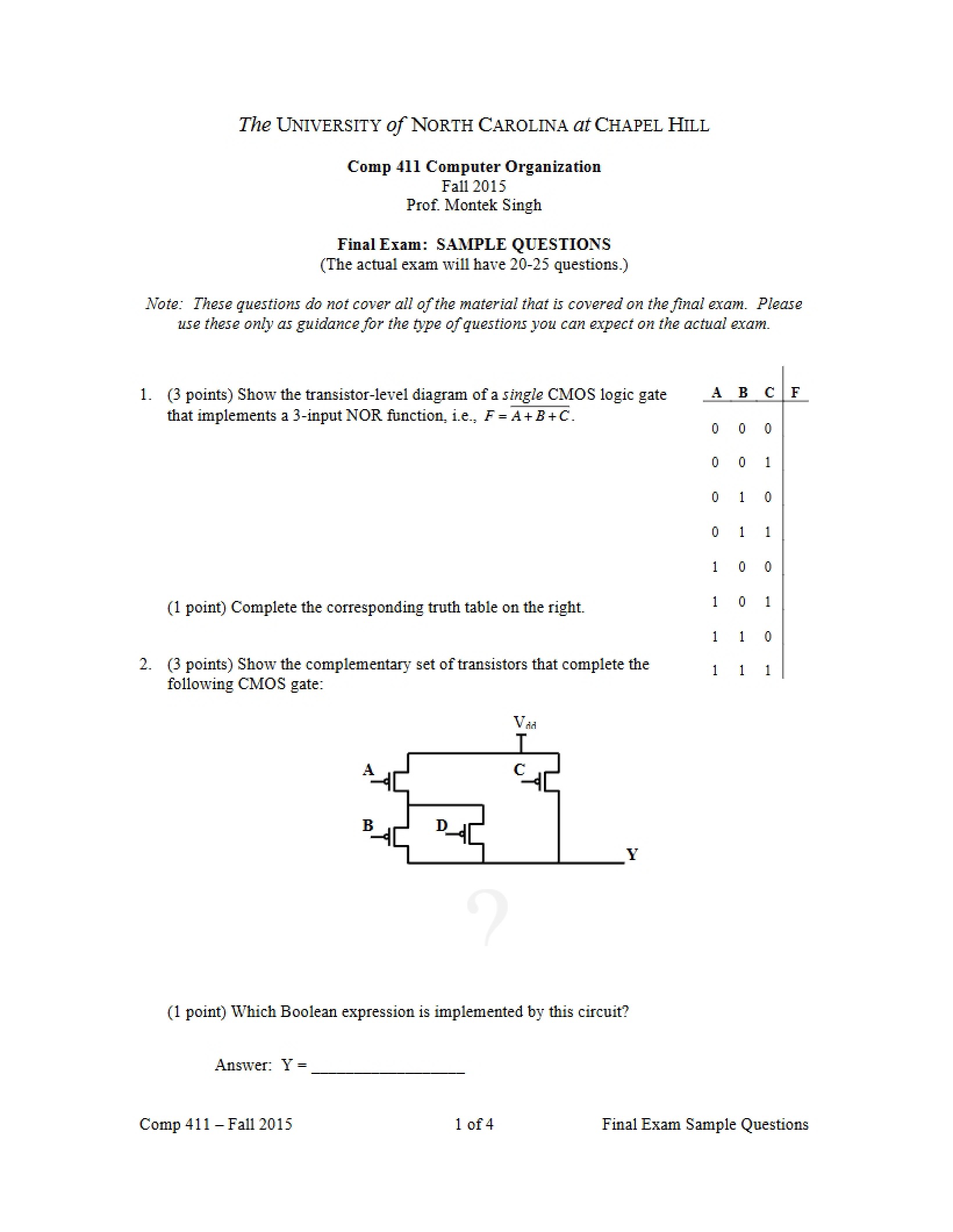 Final Examination Paper