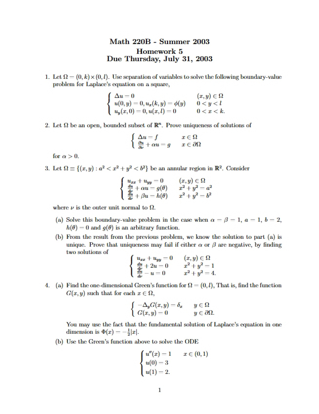 Partial Differential Equations Lecture Notes
