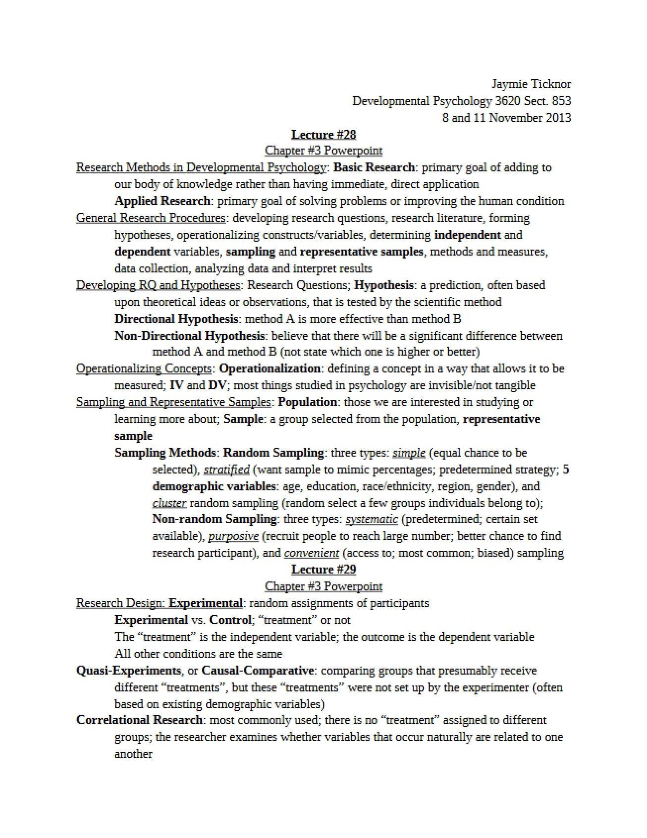 Twenty Eighth Lecture Developmental Psy