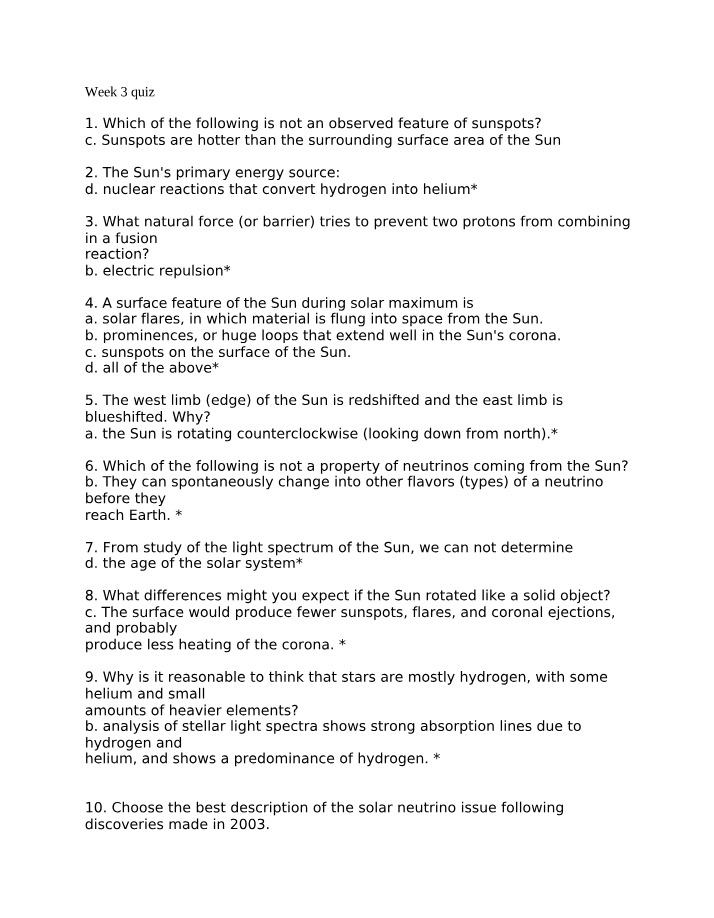 Quiz for Week 3