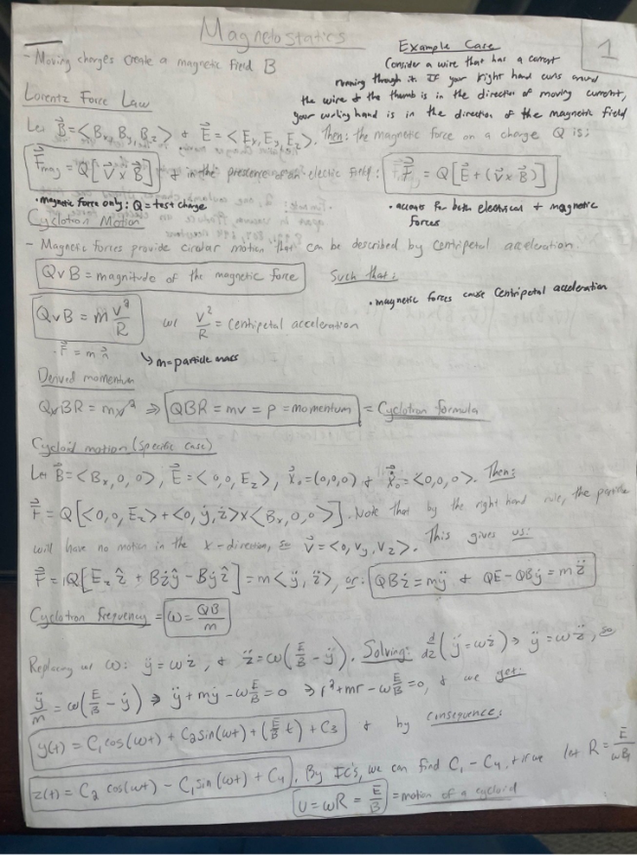 Magnetostatics Notes