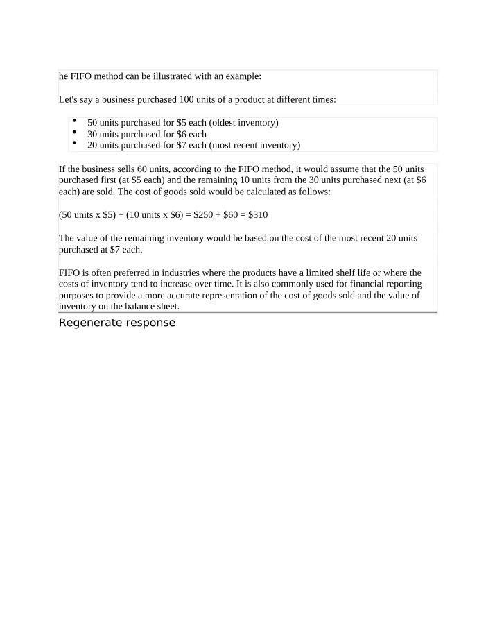 FIFO Method - Example and Explanation