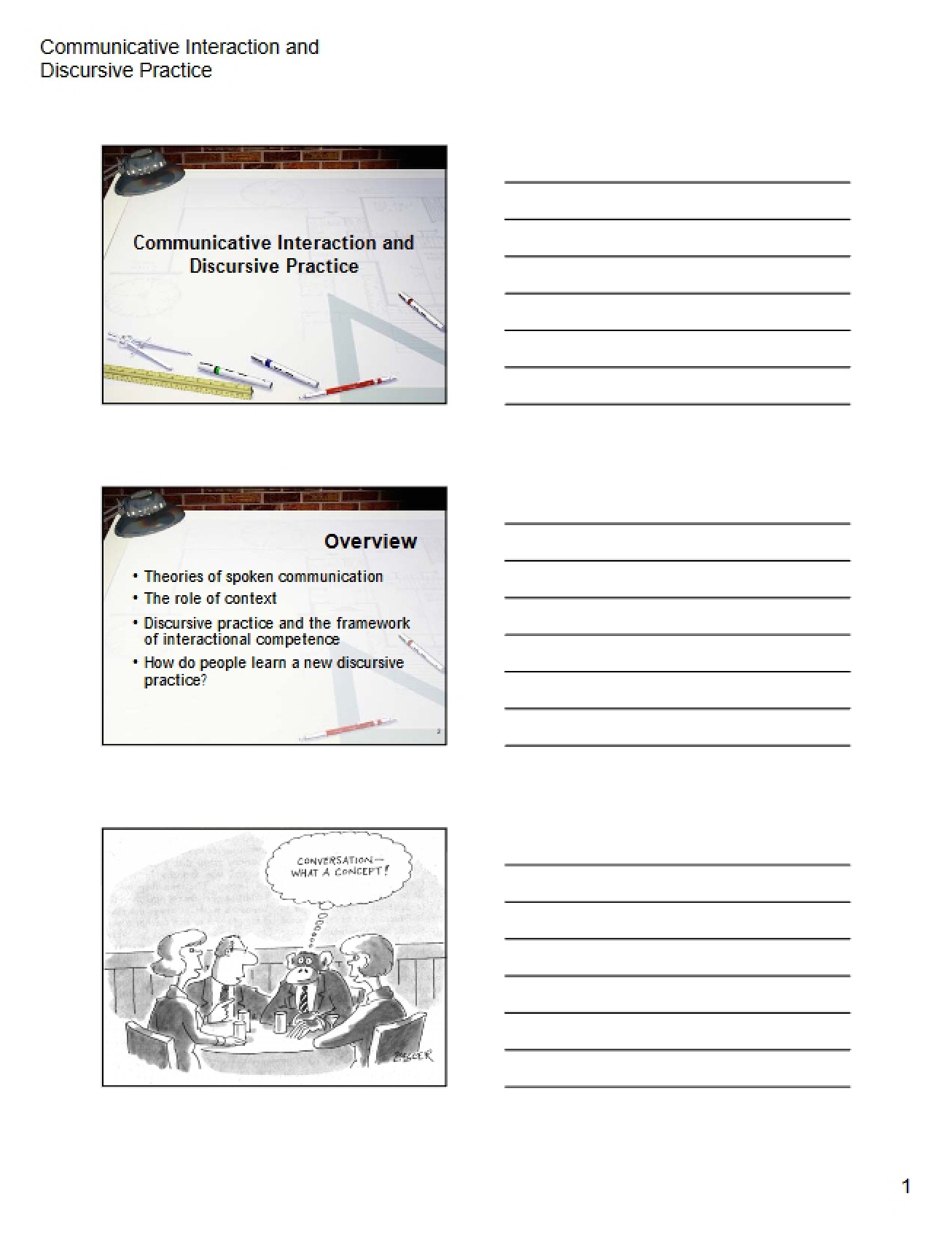 Discursive Practice and Communicative Interaction