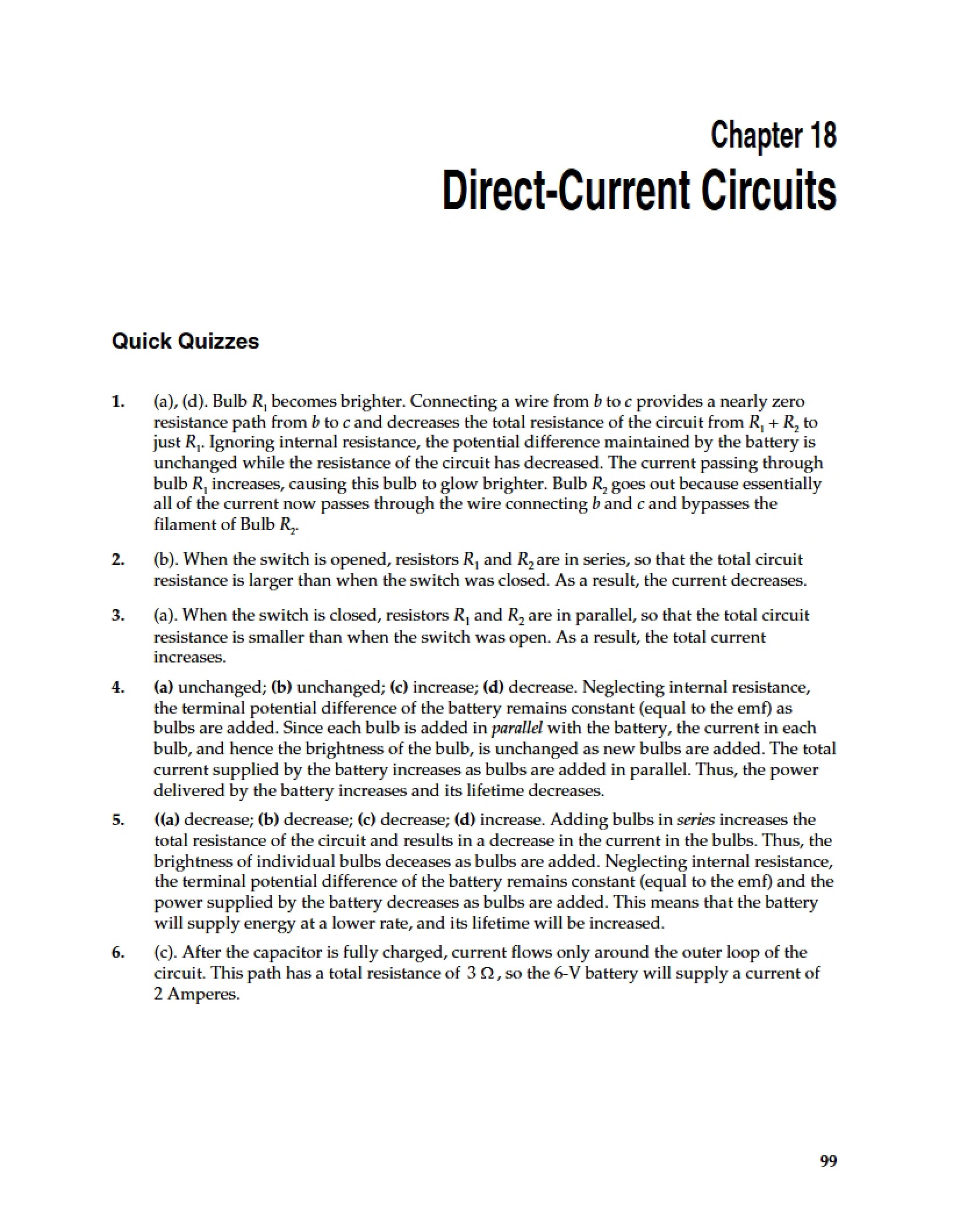 Circuits with Direct Current