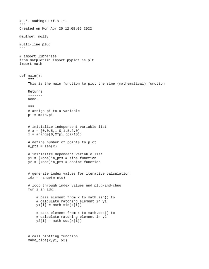 Python Coding Example - Plotting Sine and Cosine