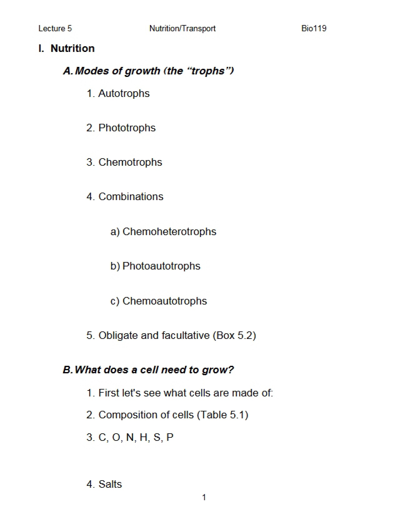 Mechanisms of Nutrition and Transport